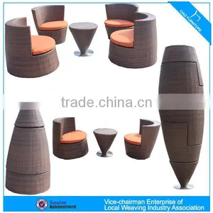Rattan Outdoor Furniture Cafe Table Chair Set thumbnail-1