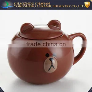 New Products Brown Bear Ceramic Cup With Lids thumbnail-1