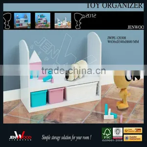 White Finish E1 MDF High Quality Wooden Cheap Children Storage thumbnail-1