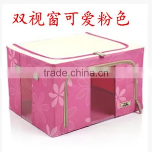 N493 Household Non Woven Box Zipper Foldable Clothing Storage Box thumbnail-3