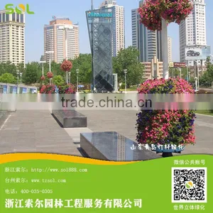 Plastic Flower Pots for Lamp Pole Greening Pots , Planters for Light Pole Decoration Planter thumbnail-6