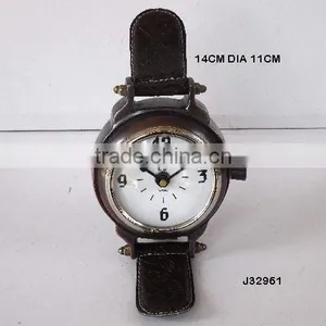 Wrist Watch Style Cast Alumnium Table Clock in Bronze Finish Other Finishes Available thumbnail-1