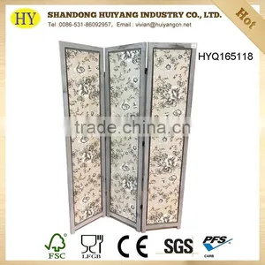 New Design 3 Panel Room Divider Folding Wood Screen thumbnail-1