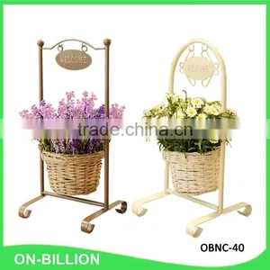 Decorative Flower Arrangement Basket With Iron Stand thumbnail-1