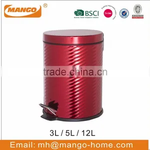 Metallic Colored Tin Metal Trash Can thumbnail-2