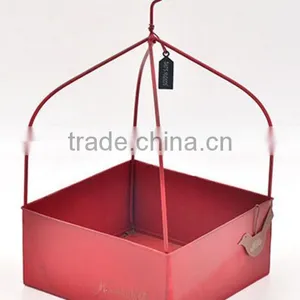 Hanging Flower Pots Large Metal Iron Bucket Flower Holder Garden/Balcony Planter thumbnail-3