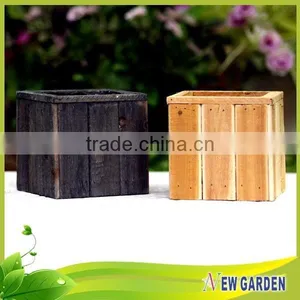 Eco-friendly Retangle Wooden Planter ,Handmade Slat Wood Basket thumbnail-1
