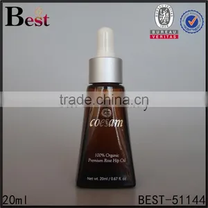20ml Amber Pyramid Shape Brown Glass Dropper Bottle for Essential Oil thumbnail-1