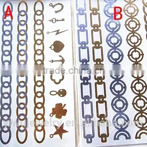 T002-006 Metallic Gold Removal Wholesaler Temporary Tattoo Design Male thumbnail-1