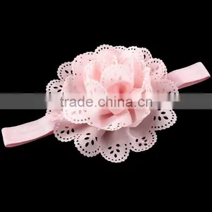 Pierced Fabric Flower Hairbands for Baby Girls thumbnail-6