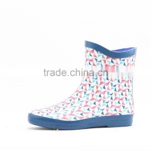 Bright Color Woman Short Rubber Rain Boots,rubber Gumboots thumbnail-2