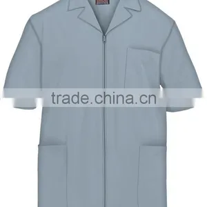 Medical Uniform Workwear Men's Short Sleeve Zip Front Scrub Jacket Medical Uniform thumbnail-2