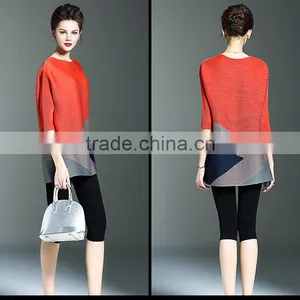 Latest New Womens Big Yards Loose Contrast Color Fold Dress thumbnail-4