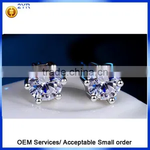 Fashion 925 Sterling Silver CZ Classical Shaped Earrings thumbnail-1