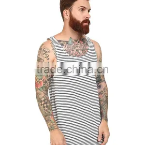 Dri Fit Mens Casual Vest Tank Top Mens Casual Vest Black and White Stripe Mens Casual Vest thumbnail-4