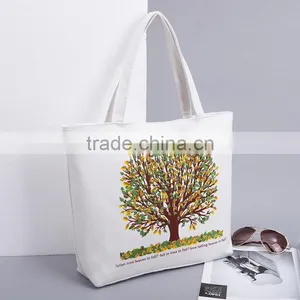 Wholesale Top Zipper Canvas Shopping Custom Bag for Women thumbnail-1