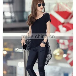 Moq.1pc Lace Design Hollow Stitching Slim Simple Blank Korean t Shirt,Summer Style t Shirt,t Shirt Design thumbnail-3