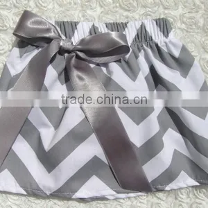 Cheap Fashion Popular Baby Girls Chevron Over Hip Girls Skirt With Bowknot Newest Summer Grey Zig Zag for Chevron Chothing for thumbnail-1