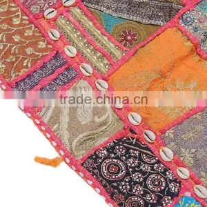 Handmade Decorative Pillow Case Lounge Floor Novelty Square Sari Cushion thumbnail-3