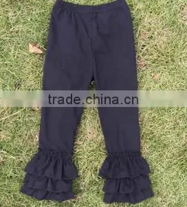 2015 Girls Ruffle Leggings Solid Colors Kids Cotton Pants Wholesale Girls Triple Ruffle Pants thumbnail-1