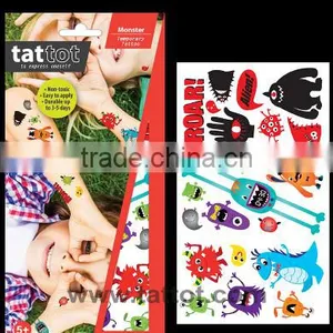 Colorful Kid Temporary Monster Tattoo Sticker Eco-friendly thumbnail-1