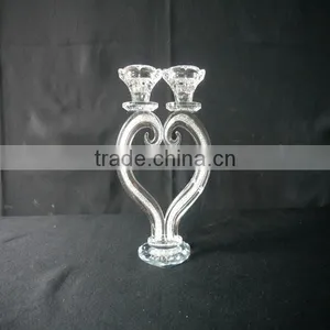 Hot Sales!K9 Crystal Candle Holder,Heart Shaped Crystal Candle Holder For Wedding Or Home Decoration thumbnail-1