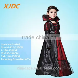 Fancy Style Devil Red Color Dress Kids Vampire Dress for Halloween thumbnail-1