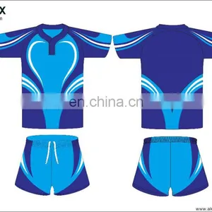 High Quality Durable Tear Resistance 100% Polyester Custom Sublimation Rugby Jersey thumbnail-5