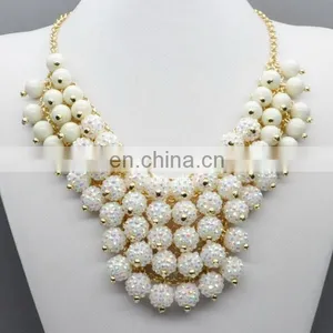 Pure Snow White Bridal for Nigeria Beads Korean Fashion Necklace Jewelry thumbnail-1