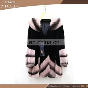 Original Import Mink Fur Coat Jacket New Dyed Fashion Woman Best Selling Long Mink Fur Coat thumbnail-1