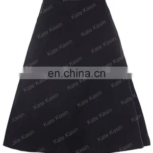 Kate Kasin Multi Panel Scallop Seam High Stretchy A-Line Skirt KK000291-1 thumbnail-4