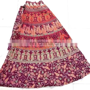 Indian Ladies Vintage Beautiful Women Wrap Around Skirt Cotton Mandala Skirts thumbnail-1