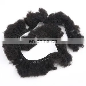 Factory Wholesle High Quality Afro Kinky Curl Human Hair Weft Double Drawn thumbnail-3