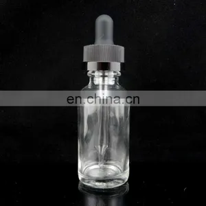 1 oz Clear Boston Round Glass Bottle With Black Fine Mist Spray thumbnail-6