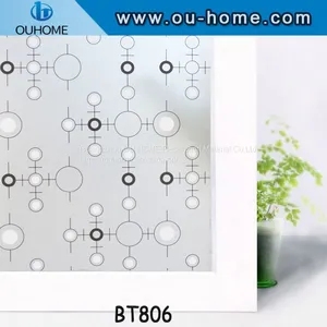 BT806 Popular PVC Frosted Decortaion Stained Glass Window Film thumbnail-1
