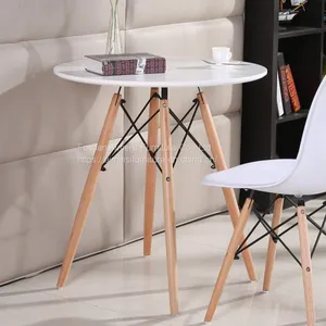 Modern White Kitchen Small Round Dining Round Table thumbnail-3
