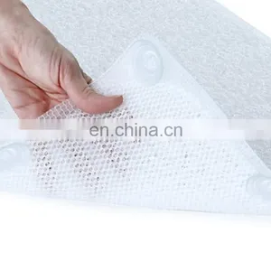 Anti Bacterial Fast Drying Plastic PVC Foot Anti Slip Toilet Bath Tub Shower Bath Mat Rug Roll With Spike Suction Cup thumbnail-1