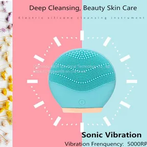 Silicone Facial Cleansing Brush Mini Rounded Waterproof Electric Face Massager thumbnail-2