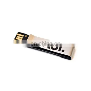 Customized LOGO Promotion Gift Paper Clip Metal Stick USB Flash Drive Money Clip thumbnail-4