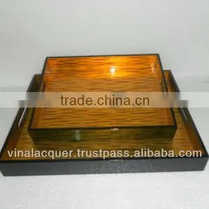 Lacquer Tray, Mother of Pearl Tray, Square Tray thumbnail-1