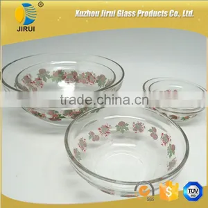 Set of 5 Glass Bowl With Decal Printings thumbnail-1