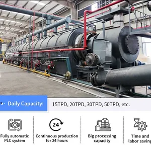 EU Standard 20 Ton Scrap Tire/Plastic to Oil Recycling Process Pyrolysis Machine at Hot Sale thumbnail-5