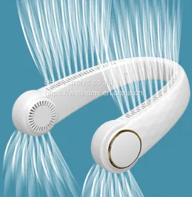 New Large Wind Bladeless Turbine Technology Neck Fan USB Neck Charging Fan Student Wechat:13510231336 thumbnail-1