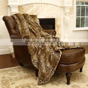 Leopard Faux Fur Blanket thumbnail-1