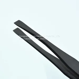Plastic Tweezers Black Carbon Fiber Tweezers Round Nose Pointed Nose Flat Nose Elbow Pointed Nose Multifunctional Clip 93308 thumbnail-4