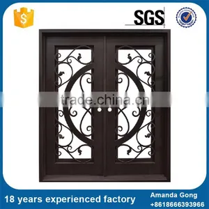 Finely Processed Single Wrought Iron Sliding Entry Doors thumbnail-5