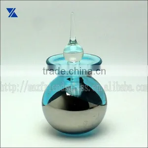 Hand Made Blue With Silver Finishing Glass Perfume Bottle thumbnail-1