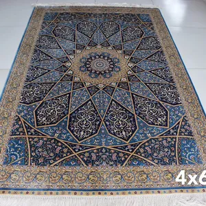 4x6ft Handmade Silk Persian Carpet for Bedroom and Study Room thumbnail-2