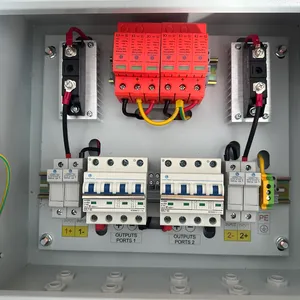 2 In 2 Out 1000V PV Combiner Box DC1000V, IP65 Outdoor Solar PV Junction Box 32A Solar Photovoltaic Combiner Box for Solar Power System thumbnail-1