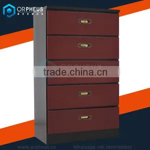 Space Saving Cabinet Designs Wine-red Colour Metal Drawer Cabinet Small Storage Cabinet On Table Top thumbnail-1